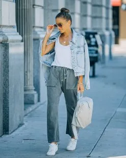 Kava Pocketed Denim Joggers - Charcoal - FINAL SALE -clothes Sales FO6C5231