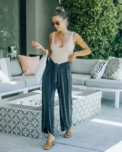 Grenada Tie Front Modal Blend Pants - Charcoal -clothes Sales FO6C5304 51414ea6 d0c7 466a 8098 7bbec16a5772