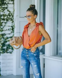 STRU-001 Marabelle Satin Drape Tie Bodysuit - Clay - FINAL SALE 17 STRU-001 Marabelle Satin Drape Tie Bodysuit - Clay - FINAL SALE -clothes Sales FO6C5397 00da5c30 25d4 4c13 a5d2 a539ae8c9490