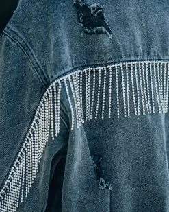 POL-001 Pyper Pocketed Fringe Rhinestone Denim Jacket - LAST CHANCE -clothes Sales FO6C5567 14e0234c 57d7 43a0 ac93 247d585bb54c