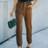 VINT-001 Nori Pocketed Corduroy Trousers - Brown - LAST CHANCE