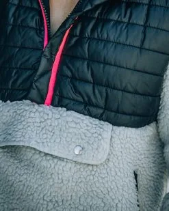 Jazelle Pocketed Half Zip Sherpa Pullover - Cream - LAST CHANCE -clothes Sales FO6C7097 4e2f8efd 4d4f 4593 9211 db0b92eb61cb