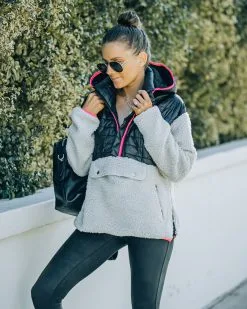 Jazelle Pocketed Half Zip Sherpa Pullover - Cream - LAST CHANCE -clothes Sales FO6C7122 638b02c0 bda2 4a20 9702 e610fd52f423