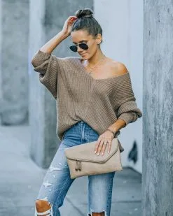 Anchorage Ribbed Knit Sweater - Mocha - FINAL SALE -clothes Sales FO6C7528