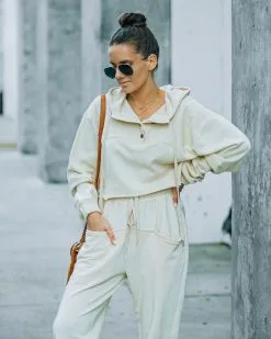 Blanca Cotton Cropped Henley Hoodie - Cream - FINAL SALE -clothes Sales FO6C7628 ec32d118 3a93 49cc 84b4 176475876f37