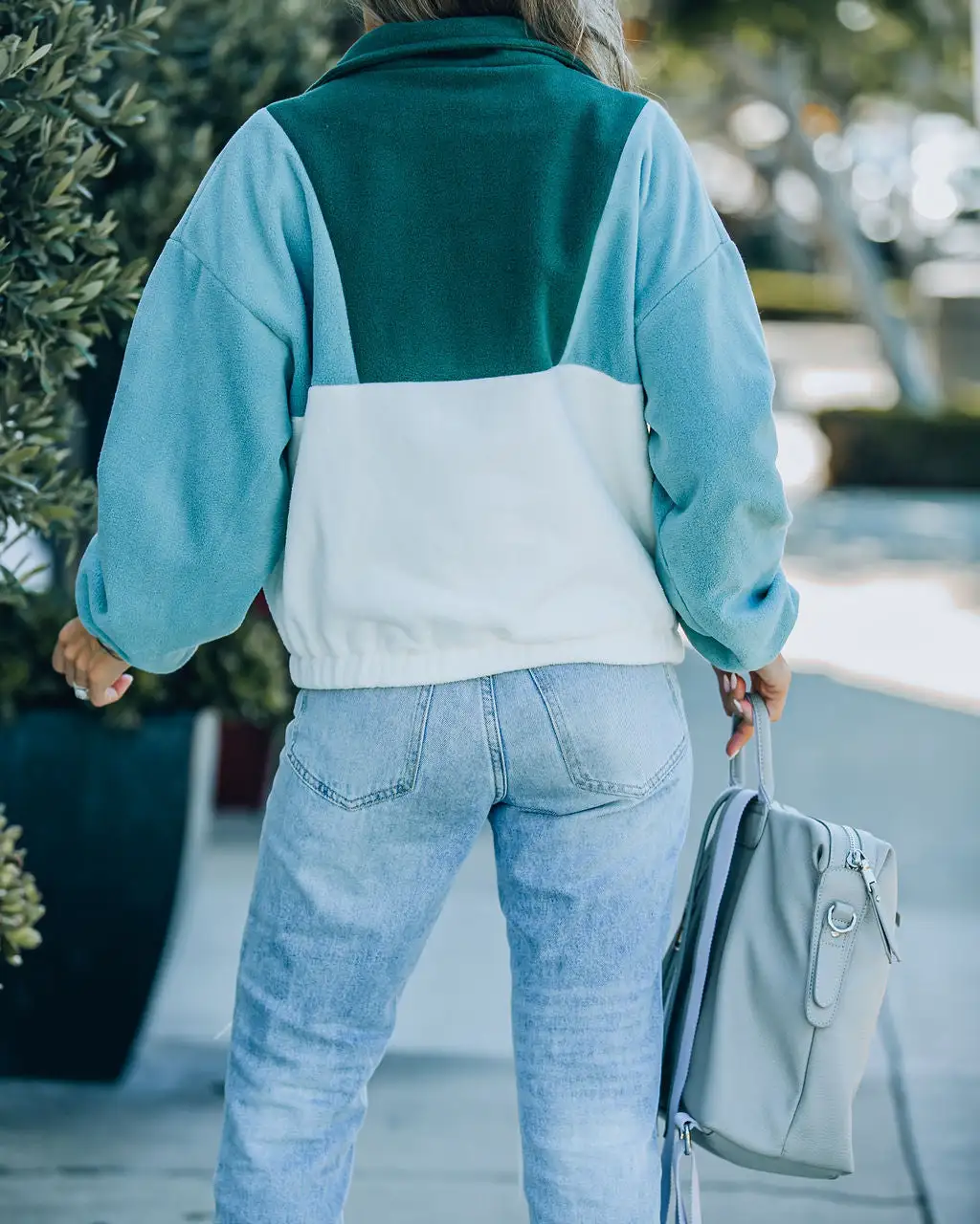 Newell Pocketed Colorblock Zip Up Jacket - Blue - FINAL SALE 2 Newell Pocketed Colorblock Zip Up Jacket - Blue - FINAL SALE - Image 2