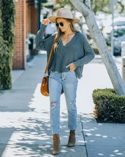 FATE-001 Brady Cotton Distressed Sweater - Charcoal - FINAL SALE -clothes Sales FO6C8390 88044bf6 f8c2 4a06 8862 0d858c9fdcd6