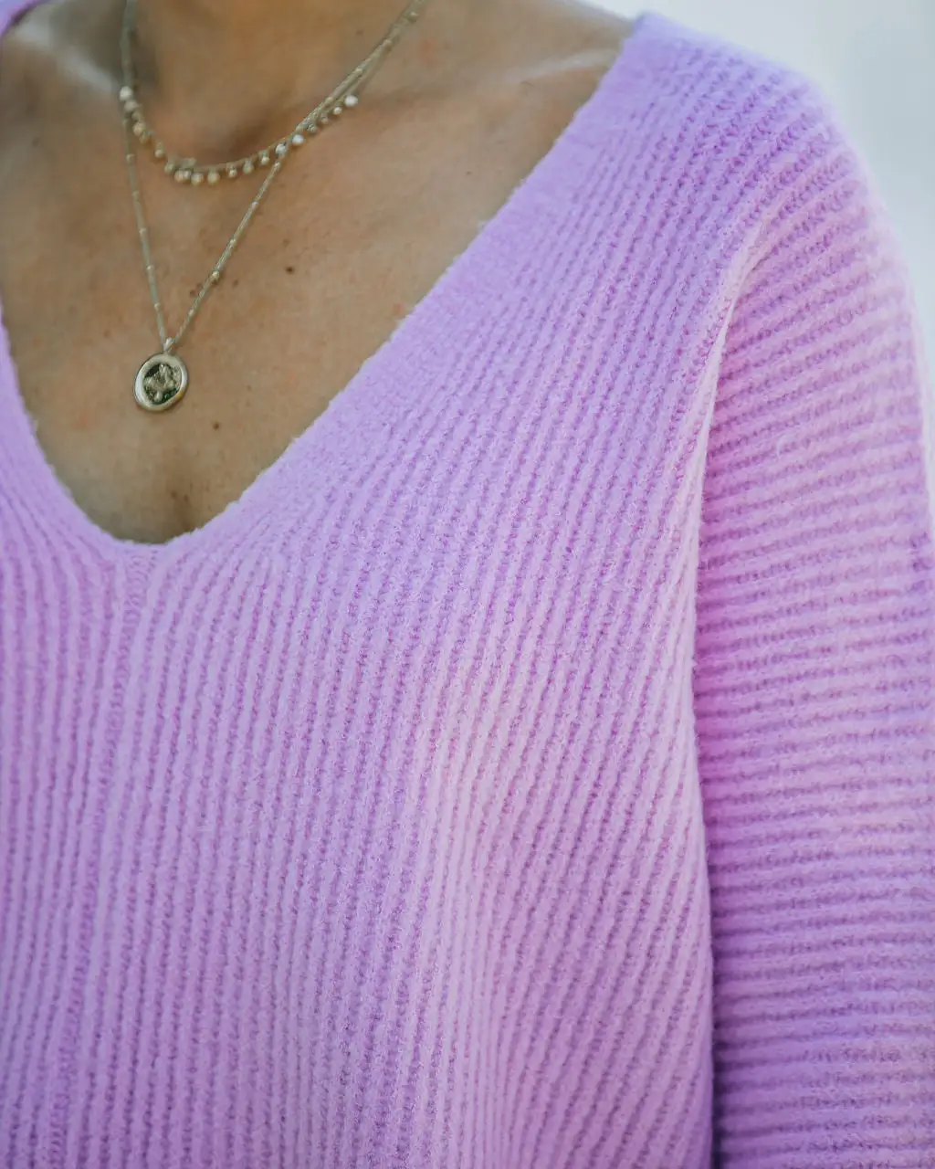 Basin Cropped Knit Sweater - Lavender - FINAL SALE 4 Basin Cropped Knit Sweater - Lavender - FINAL SALE - Image 4