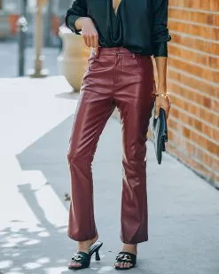 FATE-001 Meca High Rise Faux Leather Pants - Wine - FINAL SALE -clothes Sales FO6C9338 4e2193e1 7509 42f3 b035 f2aede246bfd