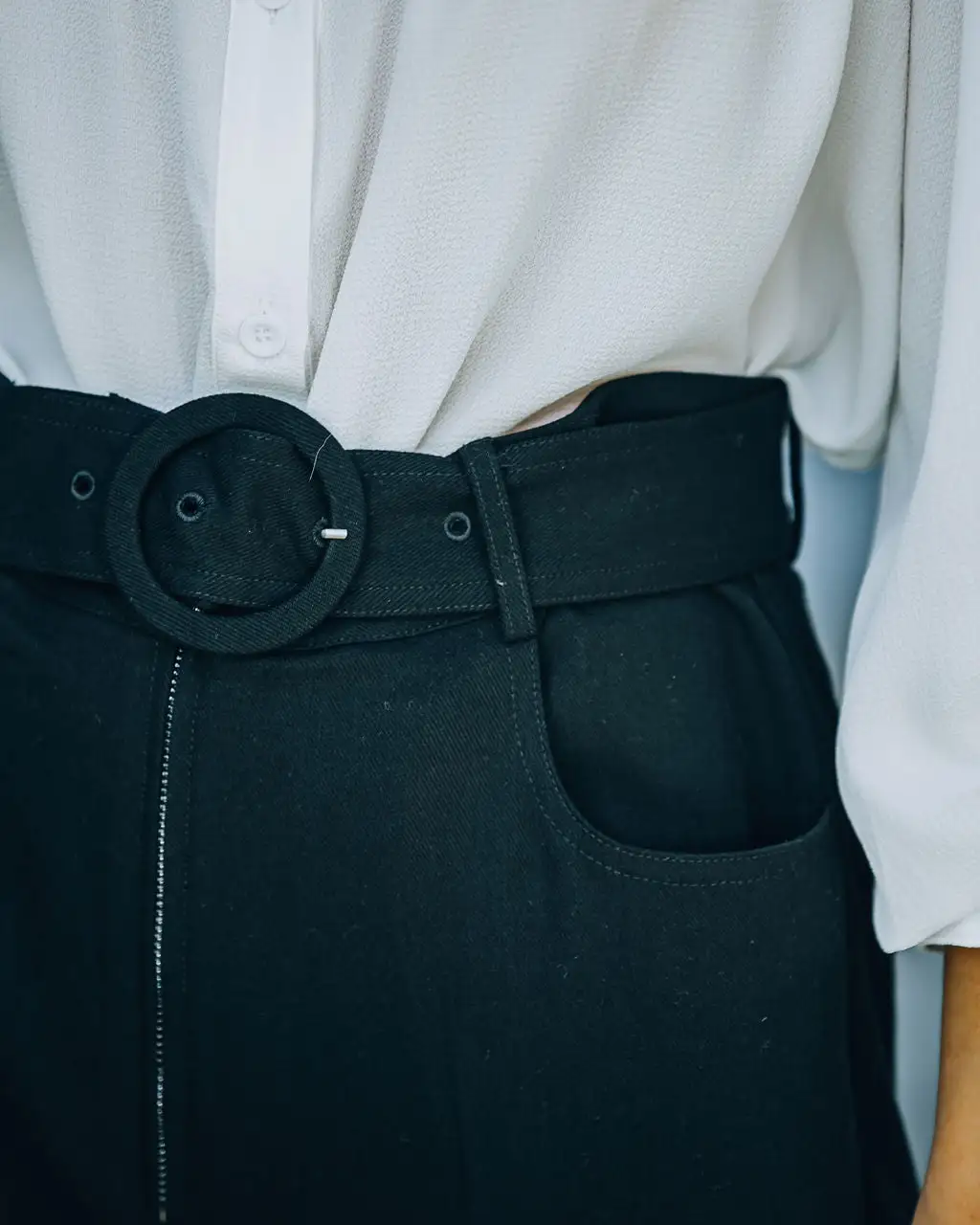 SKIE-001 Cambria Pocketed High Rise Belted Trousers - Black - FINAL SALE 4 SKIE-001 Cambria Pocketed High Rise Belted Trousers - Black - FINAL SALE - Image 4