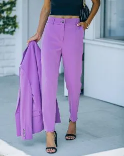 Long Shot Pocketed High Rise Trousers - Lilac - LAST CHANCE 15 Long Shot Pocketed High Rise Trousers - Lilac - LAST CHANCE -clothes Sales FO6C9688