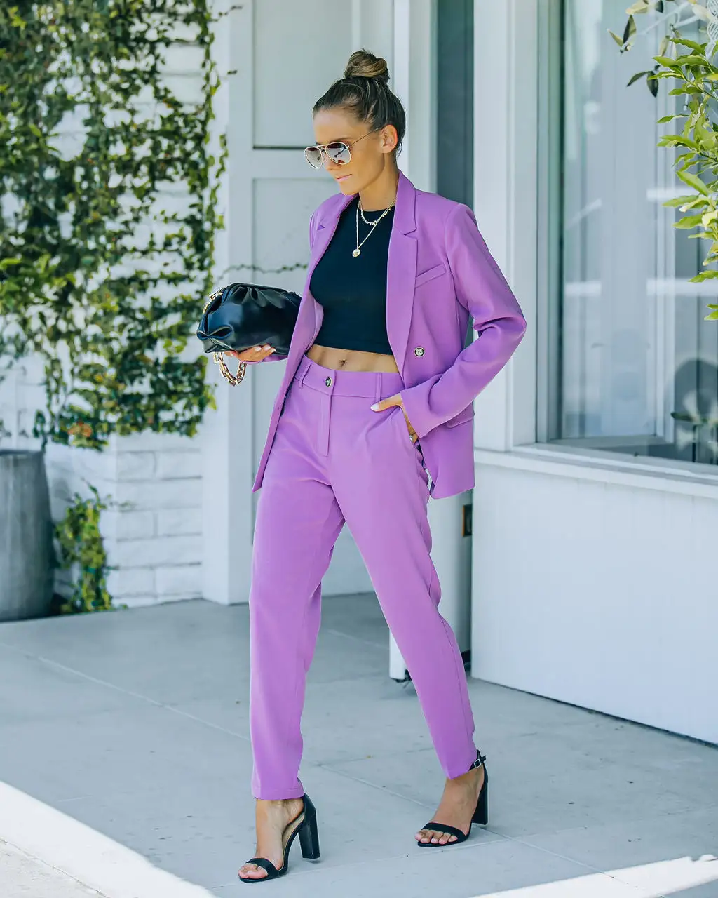 Long Shot Pocketed High Rise Trousers - Lilac - LAST CHANCE 7 Long Shot Pocketed High Rise Trousers - Lilac - LAST CHANCE - Image 7