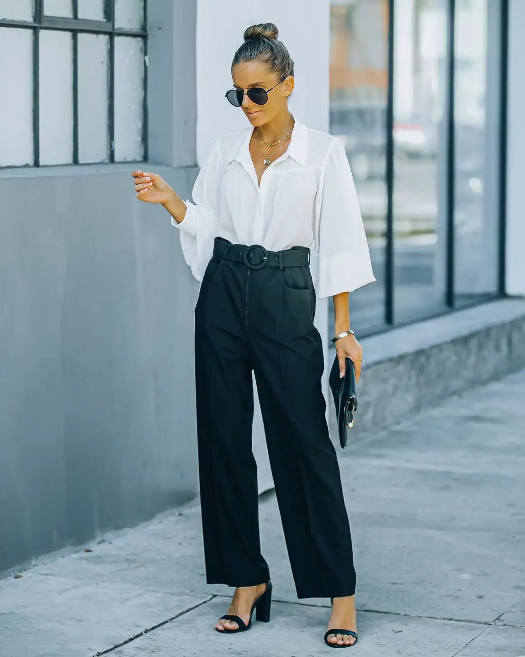 SKIE-001 Cambria Pocketed High Rise Belted Trousers - Black - FINAL SALE 9 SKIE-001 Cambria Pocketed High Rise Belted Trousers - Black - FINAL SALE - Image 9