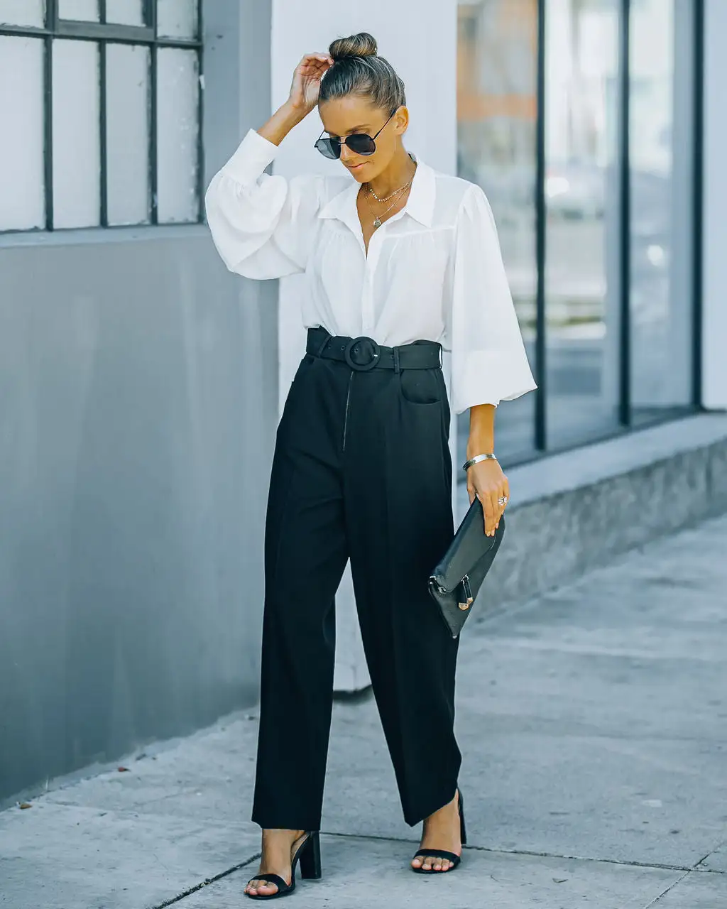 SKIE-001 Cambria Pocketed High Rise Belted Trousers - Black - FINAL SALE 7 SKIE-001 Cambria Pocketed High Rise Belted Trousers - Black - FINAL SALE - Image 7