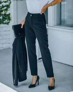AAA-001 Long Shot Pocketed High Rise Trousers - Black - FINAL SALE -clothes Sales FO6C9985