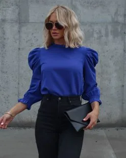 Top Of The Throne Puff Sleeve Top - Cobalt - SALE 13 Top Of The Throne Puff Sleeve Top - Cobalt - SALE -clothes Sales Facetune 01 01 2023 22 42 54