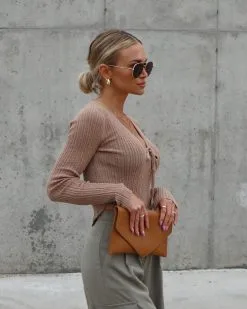 Stacie Knit Front Tie Long Sleeve Top - Mocha - SALE -clothes Sales Facetune 01 02 2023 17 41 29