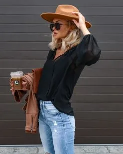 Trinity Lace Chiffon Blouse - Black - FINAL SALE -clothes Sales Facetune 01 08 2022 21 44 33