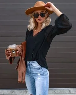 Trinity Lace Chiffon Blouse - Black - FINAL SALE -clothes Sales Facetune 01 08 2022 21 45 30