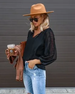 Trinity Lace Chiffon Blouse - Black - FINAL SALE -clothes Sales Facetune 01 08 2022 21 46 01