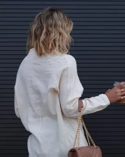 Effortless Moments Textured Button Down Top - Cream - FINAL SALE -clothes Sales Facetune 01 12 2022 19 58 42