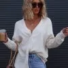 Effortless Moments Textured Button Down Top - Cream - FINAL SALE