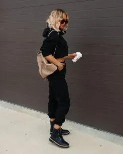 MOD -001 Smile Like You Mean It Pocketed Jogger Pants - Black - FINAL SALE