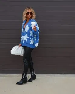 BUCK-001 Chasing The Stars Pocketed Oversized Cardigan - Blue - FINAL SALE -clothes Sales Facetune 03 11 2022 21 30 57