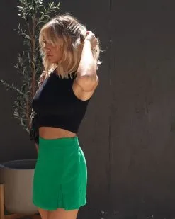 SKIE-001 Lucero Side Slit Skort - Green -clothes Sales Facetune 04 04 2023 22 41 05