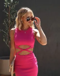 Modern Muse Smocked Crisscross Mini Dress - Hot Pink -clothes Sales Facetune 04 04 2023 22 46 39