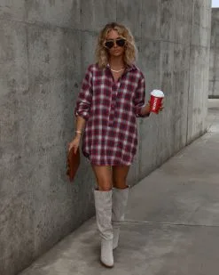 Averie Plaid Pocketed Shirt Dress - Red - FINAL SALE -clothes Sales Facetune 07 11 2022 22 46 02