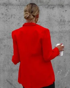 ENDL-001 Standards Pocketed Blazer - Tomato Red - FINAL SALE -clothes Sales Facetune 07 12 2022 16 20 52