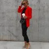 ENDL-001 Standards Pocketed Blazer - Tomato Red - FINAL SALE