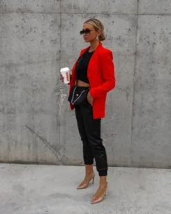 ENDL-001 Standards Pocketed Blazer - Tomato Red - FINAL SALE -clothes Sales Facetune 07 12 2022 16 25 27