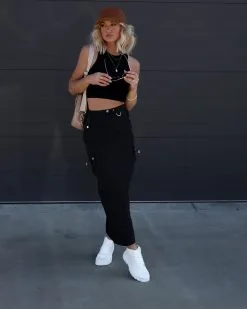 EMOR-001 Millennium Dreams Nylon Cargo Maxi Skirt - Black - SALE -clothes Sales Facetune 09 02 2023 11 59 59