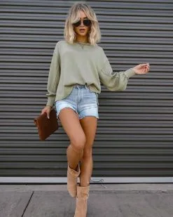 BLU-001 Comfort Zone Ribbed Knit Pullover - Olive - FINAL SALE -clothes Sales Facetune 09 08 2022 23 12 57