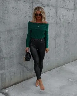 Dreamworld Off The Shoulder Pullover Sweater - Green - FINAL SALE -clothes Sales Facetune 09 12 2022 18 19 51