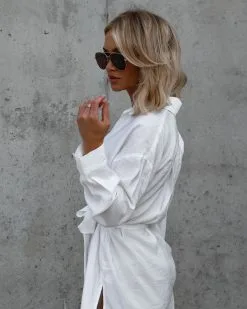 Kaylie Waist Tie Button Down Tunic - White - SALE -clothes Sales Facetune 11 01 2023 14 11 53