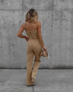 EMOR-001 Darcey Cotton Pocketed Drawstring Pants - Tan - FINAL SALE -clothes Sales Facetune 11 12 2022 21 36 21