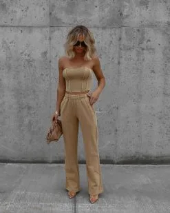 EMOR-001 Darcey Cotton Pocketed Drawstring Pants - Tan - FINAL SALE -clothes Sales Facetune 11 12 2022 21 39 08