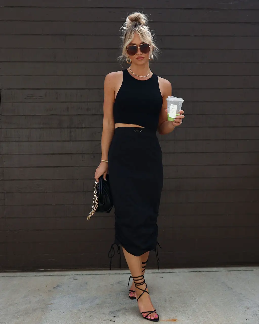 MAY -001 Turn It Up Nylon Midi Skirt - Black 4 MAY -001 Turn It Up Nylon Midi Skirt - Black - Image 4