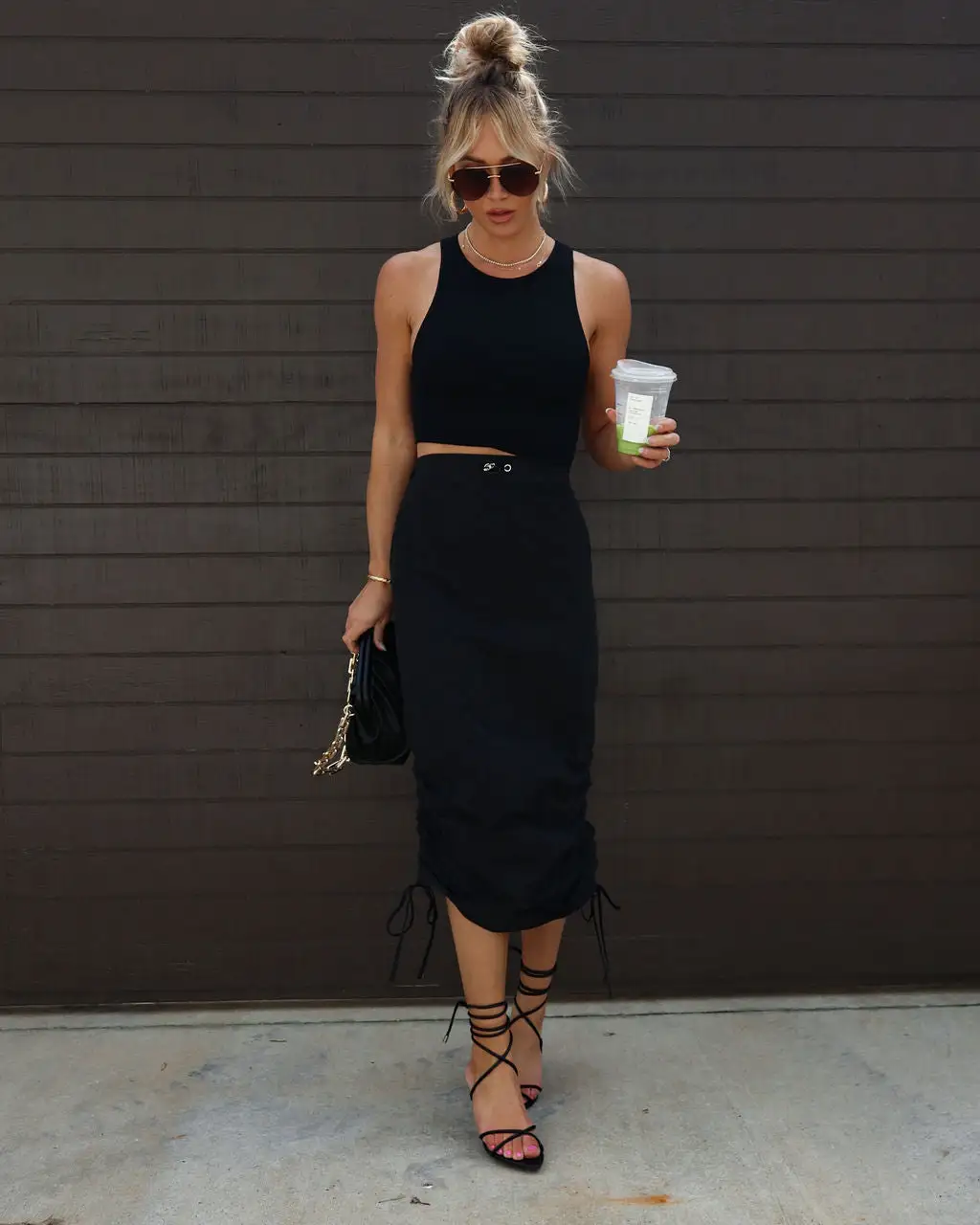 MAY -001 Turn It Up Nylon Midi Skirt - Black 6 MAY -001 Turn It Up Nylon Midi Skirt - Black - Image 6