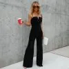 Bristol Velvet Wide Leg Jumpsuit - Black - FINAL SALE