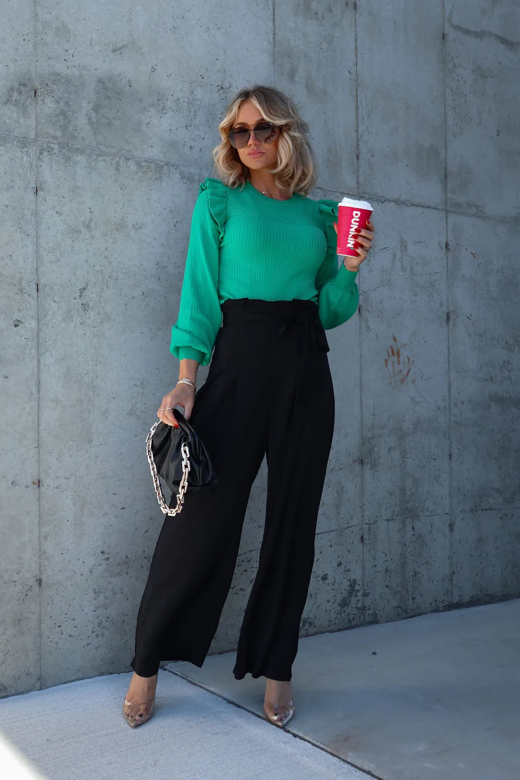 ON T-001 Cassandra High Waisted Front Tie Pants - Black - FINAL SALE 5 ON T-001 Cassandra High Waisted Front Tie Pants - Black - FINAL SALE - Image 5