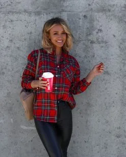 Peppermint Mocha Mood Plaid Button Down Top - FINAL SALE -clothes Sales Facetune 17 11 2022 21 10 35