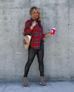 Peppermint Mocha Mood Plaid Button Down Top - FINAL SALE -clothes Sales Facetune 17 11 2022 21 12 32