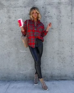 Peppermint Mocha Mood Plaid Button Down Top - FINAL SALE -clothes Sales Facetune 17 11 2022 21 14 23