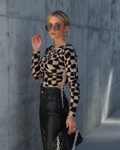 Art Basel Knit Ruched Sweater - Black/Tan - FINAL SALE -clothes Sales Facetune 20 12 2022 23 18 08