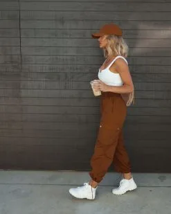 MAY -001 Let's Rewind Cargo Nylon Pants - Chocolate -clothes Sales Facetune 23 03 2023 20 43 16