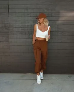 MAY -001 Let's Rewind Cargo Nylon Pants - Chocolate -clothes Sales Facetune 23 03 2023 20 43 33